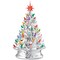 Casafield Hand Painted Ceramic Christmas Tree, 15-Inch Pre-Lit Tree with 128 Multi Color Lights and 2 Star Toppers